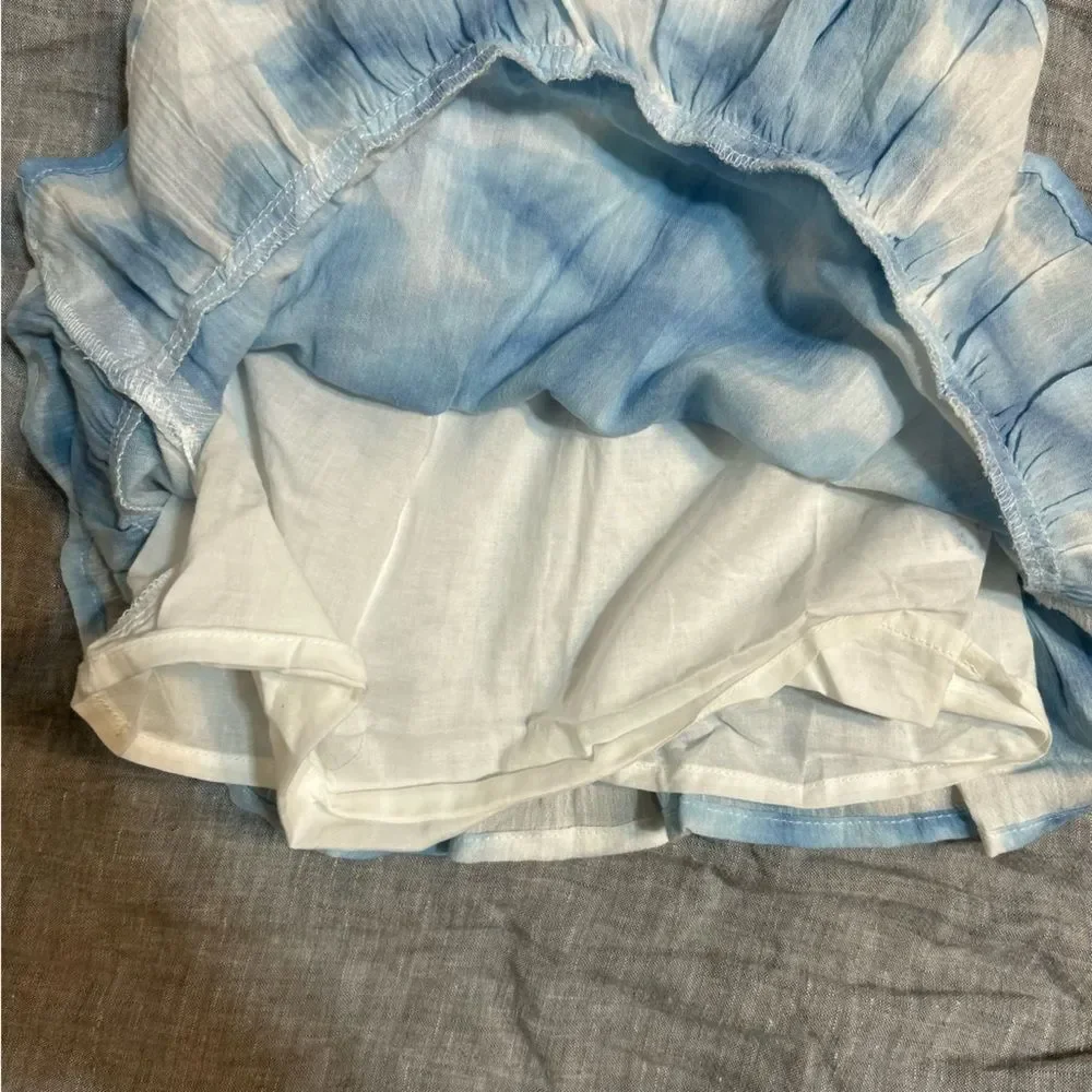 Janie and Jack Shibori Bow Strap Dress in Angel Falls Blue Size 0-3 Months